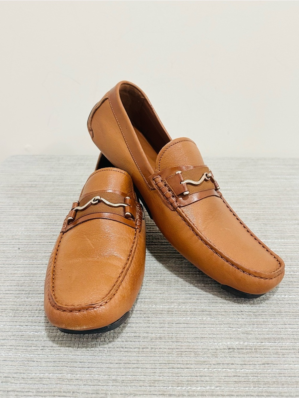 Section X Men's Saint Braid Bit Venetian Loafers Brown Leather‎ Shoes Size 11M